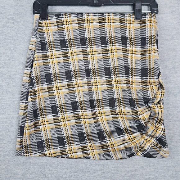 Urban Outfitters Women's Plaid Asymmetrical Ruffle Mini Skirt Size S NEW - Picture 1 of 9